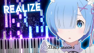 Realize  ReZero kara Hajimeru Isekai Seikatsu Season 2 OP  Konomi Suzuki synthesia tutorial [upl. by Ronal]