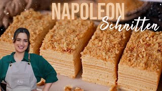 NapoleonSchnitten 🍯 Honigtorte Medovik  Marlenka [upl. by Baggett]