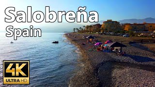 Salobreña Beach Walk  Virtual Tour  Spain  Walking tour  4k [upl. by Yelra970]