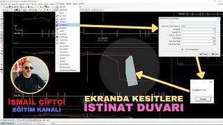 NETCAD  İSTİNAT DUVARINI ÇİZİLMİŞ ENKESİTLERE YERLEŞTİRMEK [upl. by Melcher]