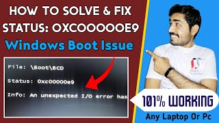 How To Solve And Fix Status 0xc00000e9  Boot Issue 0xc00000e9 Solve  Fix Status 0xc00000e9 [upl. by Guthry545]