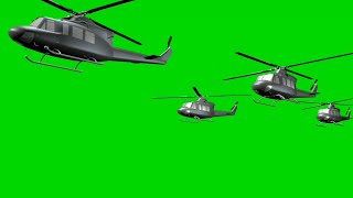 Helicopter Group Flying Green Screen Effects VFX HD Footage  Chroma Key Effect [upl. by Gleich]