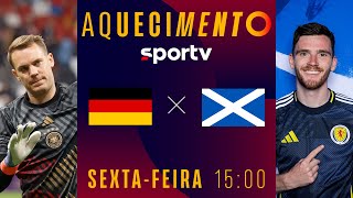 ALEMANHA X ESCÓCIA  AQUECIMENTO AO VIVO E COM IMAGENS  EUROCOPA  live sportv [upl. by Otsedom]