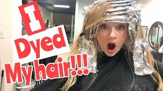 I DYED MY HAIR FOR THE FIRST TIME Blonde Balayage Ombre Highlights  Princess Ella [upl. by Knighton]