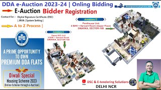 DDA e Auction 202324  DDA Bidder Registration amp Live e Auction Bidding Full Process  dda2023 [upl. by Maurise]