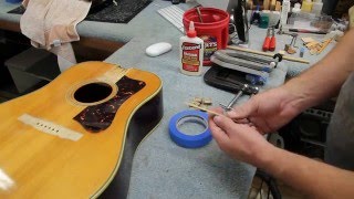 How to do bridge reglue on an acoustic guitar [upl. by Zeidman]