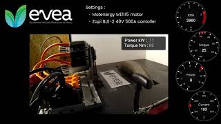 EVEA  Motenergy ME1115 amp Zapi BLE 2 PW 48V 500A on test bench [upl. by Bradney]