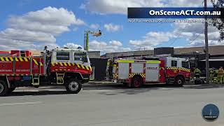 Firefighters contain factory fire in Queanbeyan East [upl. by Mongeau]