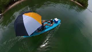 Prototype of new product Inflatable Board with Foot Operated Electric Trolling Motor [upl. by Marj115]