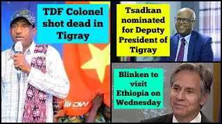 TDF Colonel shot dead in Tigray  General Tsadkan nominated for Deputy President  Blinken Ethiopia [upl. by Gisela294]