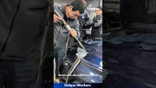 Car dent removal  The workers do their job perfectly  machine shorts [upl. by Eimarrej689]