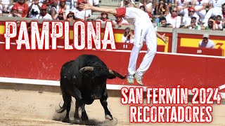 💥 SAN FERMÍN 2024 🏆 RECORTADORES CON TOROS BRAVOS EN PAMPLONA [upl. by Ardenia]