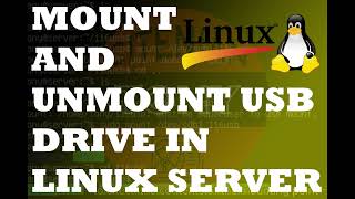 Mount and Unmount USB Drive in Linux Server Linux [upl. by Dahraf]