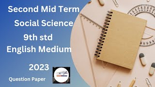 9th social science second mid term 2023 question paper English Medium [upl. by Berliner]