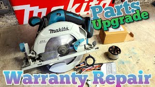 Repairing a Makita DHS680 cordless saw under warranty Including a new upgraded part from Makita [upl. by Alithia124]