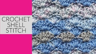 CROCHET SHELL STITCH TUTORIAL  MY FAVORITE STITCH [upl. by Ddat]