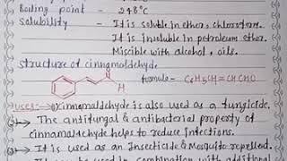 Cinnamaldehyde structure and uses [upl. by Aehs141]