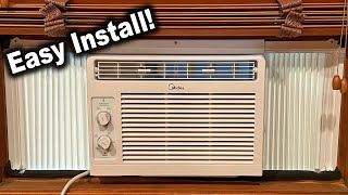 How to Install Midea 5000 BTU Window Air Conditioner  Model MAW05M1WWT AC RealTime Installation [upl. by Aim]