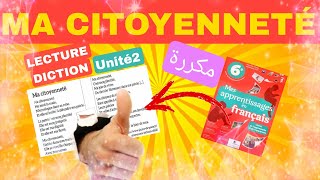 Lecture Diction  Ma citoyenneté  6AEP Unité 2 Mes apprentissages en français [upl. by Eedoj]