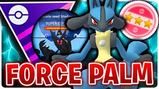 NEW FORCE PALM 100 LUCARIO HAS THE PERFECT COVERAGE FOR THE MASTER LEAGUE  GO BATTLE LEAGUE [upl. by Menides556]