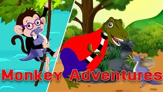 monkey adventures  monkey animation funny video monkeyvideos [upl. by Sadick]