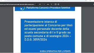 TUTORIAL piattaforma concorsi e procedure selettive CONCORSI DOCENTI inpa informatizzazione [upl. by Arvad]