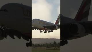 Emirates A380 landing at Glasgow Scotland msfs shorts landing [upl. by Icart]