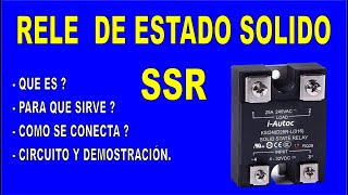 RELE DE ESTADO SOLIDO  SSR [upl. by Lrig714]