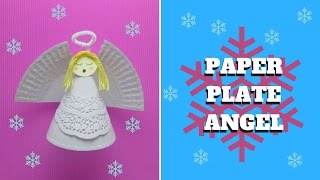 Christmas Craft  Paper Plate Angel  Paper Plate Craft [upl. by Ecargyram107]