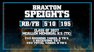 Braxton Speights RBFB Sophomore MidSeason Highlights [upl. by Vergos]