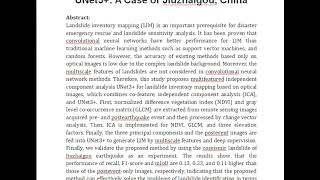 Landslide Inventory Mapping Based on Independent Component Analysis and UNet3 A Case of Jiuzhaigou [upl. by Keele]