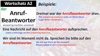 Wortschatz A2 Anrufbeantworter [upl. by Call]