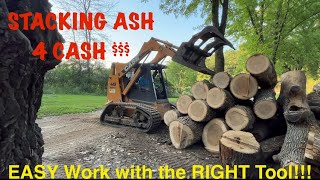 Tree Service wood  Stacking with the Skid Steer [upl. by Gone83]