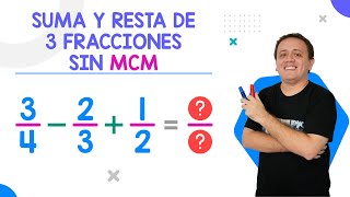 Suma y resta de 3 fracciones sin usar el mínimo común múltiplo sin MCM [upl. by Richma]