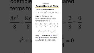 General Form to Standard Form of a Circle in 1 Minute Example 6 [upl. by Sandry]