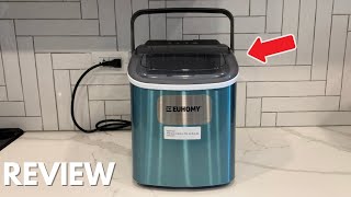 EUHOMY Countertop Ice Maker Machine with Handle  Quick Review [upl. by Coppock]