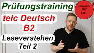 telc Deutsch B2 Prüfung  Teil 02  Leseverstehen Teil 2 [upl. by Ennoitna717]