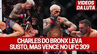 VIDEO LUTA CHARLES DO BRONX LEVA SUSTO MAS VENCE MICHAL CHANDLER E NO UFC 309 [upl. by Ientirb106]