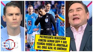 LA QUE SE ARMÓ Pietrasanta sale en defensa del AMÉRICA y el arbitraje ante CRUZ AZUL  SportsCenter [upl. by Mel]