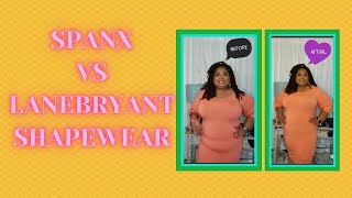 PLUS SIZE SHAPEWEAR REVIEW  SPANX VS LANE BRYANT TRY ON HAUL  BEFORE AND AFTER [upl. by Ilrac]