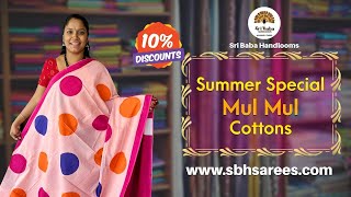 Summer Special Mul Mul Cotton Saree Collections [upl. by Otis]