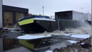 New Tideway class barge Zeus is launched  Livetts Group [upl. by Chainey]