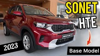 2023 Kia Sonet Base Model HTE Review 🔥 Price Features Specs amp All Details [upl. by Alakim]