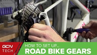 How To Set Up amp Index Road Bike Gears  Road Bike Maintenance [upl. by Annodas597]