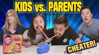 KIDS VS PARENTS CHALLENGE Watch Ya Mouth THROWDOWN EDITION Family Game Night [upl. by Ruthann]