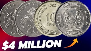 4 ULTRA RARE Singapore Coins Worth A LOT of Money  Coins Worth Money Look For This coin singapore [upl. by Booth]