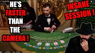 THE FASTEST DEALER EVER  HES A ROBOT  Roshtein BlackJack [upl. by Tonina262]