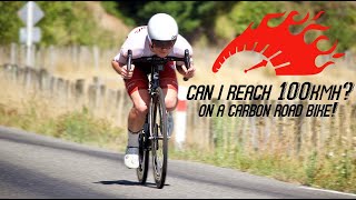 Can I reach 100KMH on a CARBON ROAD BIKE [upl. by Nnylsia]