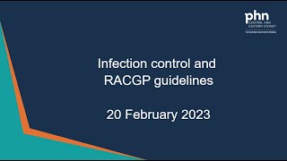 Infection control and new RACGP guidelines  20 February 2023 [upl. by Lewse]