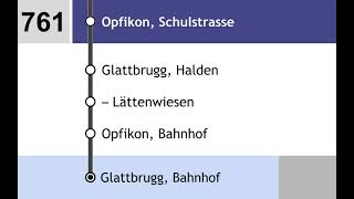 VBG Ansagen  761  Wallisellen – Opfikon – Glattbrugg [upl. by Sarena]